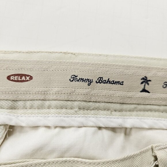 Tommy Bahama Front Pleated Cream Chino Relaxed Pants Size 42W X 29L - Picture 6 of 8